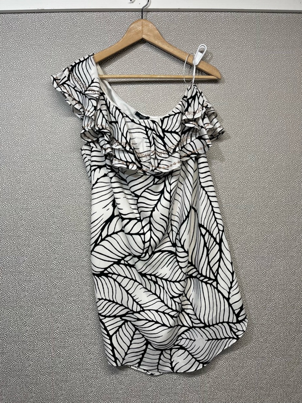 🆕 M Apt. 9 Tropical Leaf Print One Shoulder Dress NWT